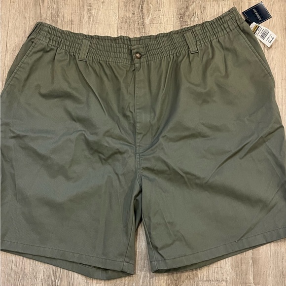 Nwt Harbor Bay Men's Olive Green Elastic Waist Shorts 3x